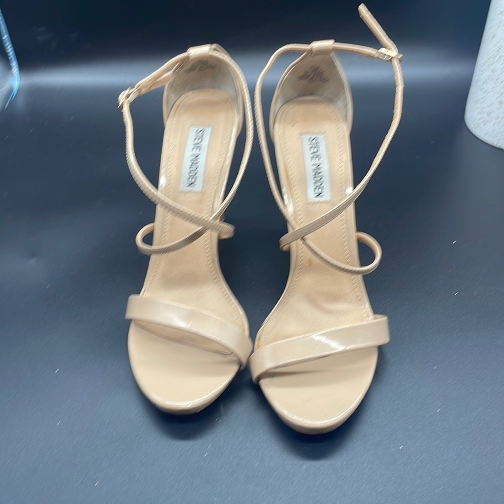 Steve Madden Nude Beige Strappy High Heel Sandals